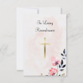 Delicate Waterverf Flowers Catholic Funeral Bedankkaart (Voorkant)