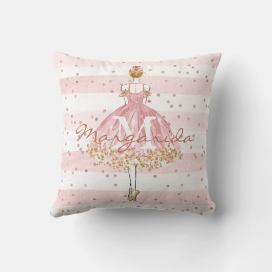 Delicate Waterverf  Girl Monogram Kussen (Achterkant)