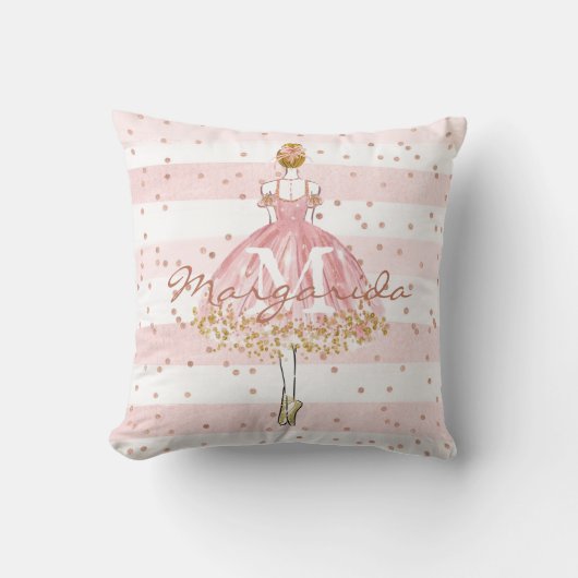 Delicate Waterverf Girl Monogram Kussen (Voorkant)