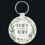 Delicate Waterverf Greenery Bride Tribe Sleutelhan Sleutelhanger<br><div class="desc">Delicate Waterverf Greenery Bride Tribe Bridesmaid Gift Sleutelhanger.</div>