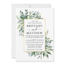 Delicate Waterverf Greenery Gold Wedding
