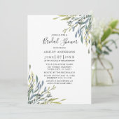 Delicate Waterverf Greenery Sage Green Shower Kaart (Staand voorkant)