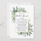 Delicate Waterverf Greenery Sage Green Shower Kaart (Voorkant)