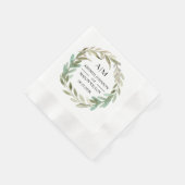 Delicate Waterverf Greenery Wedding Party Paper Servet (Hoek)