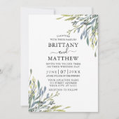 Delicate Waterverf Greenery Wedding Sage Green Kaart (Voorkant)