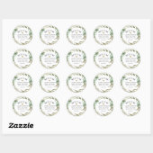Delicate Waterverf Greenery Wedding Welkom Ronde Sticker (Vel)