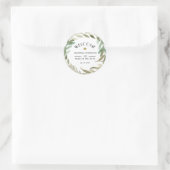 Delicate Waterverf Greenery Wedding Welkom Ronde Sticker (Tas)