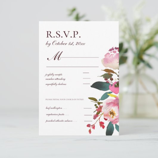 Delicate Waterverf herfst Rozen RSVP (Staand voorkant)