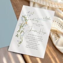 Delicate Waterverf Kleine Wilde Bloem Baby Shower