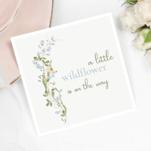Delicate Waterverf Kleine Wilde Bloem Baby Shower Servet