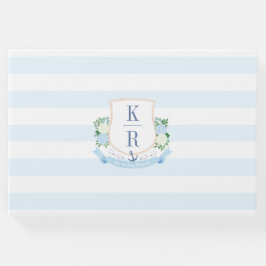 Delicate Waterverf Kustmonogram Bruiloft Gastenboek
