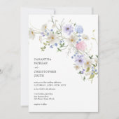 Delicate waterverf lente boho wilde bloemen kaart (Voorkant)