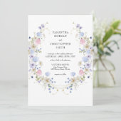 Delicate waterverf lente boho wilde bloemen kaart (Staand voorkant)