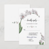 Delicate Waterverf Orchid Flowers Bloom Wedding RSVP Kaartje (Voorkant / Achterkant)