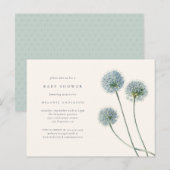 Delicate Waterverf Paardenbloem Klokken Baby showe Uitnodiging Briefkaart (Voorkant / Achterkant)