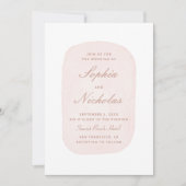 Delicate waterverf pastel blush roze bruiloft kaart (Voorkant)