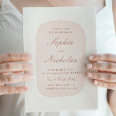 Delicate waterverf pastel blush roze bruiloft kaart