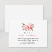 Delicate Waterverf Pink Peony begrafenis bedankt (Voorkant / Achterkant)