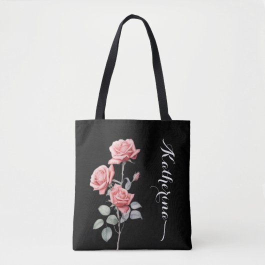 Delicate Waterverf Roos gepersonaliseerd Tas (Voorkant)