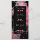 Delicate Waterverf Roze Bloemen Bruiloft Menu (Voorkant)