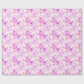 Delicate Waterverf Roze Bloemen Cadeaupapier (Vlak)