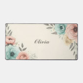 Delicate Waterverf Sketchy Flowers Bureaumat (Voorkant)