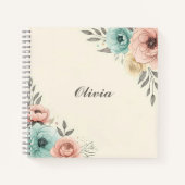 Delicate Waterverf Sketchy Flowers Notitieboek (Voorkant)