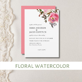 Delicate Waterverf Tropische Lente Rozen Kaart