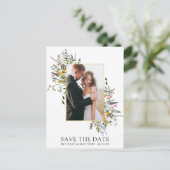 Delicate Waterverf Wildflower Sla de datum op Briefkaart (Staand voorkant)