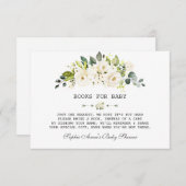 Delicate Waterverf Witte Bloem Baby Shower Informatiekaartje (Voorkant / Achterkant)