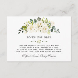 Delicate Waterverf Witte Bloem Baby Shower Informatiekaartje