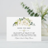 Delicate Waterverf Witte Bloem Baby Shower Informatiekaartje (Staand voorkant)