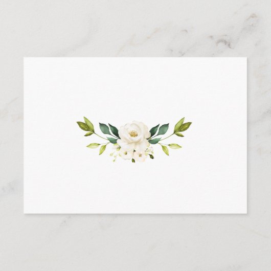 Delicate Waterverf Witte Bloem Baby Shower Informatiekaartje (Achterkant)