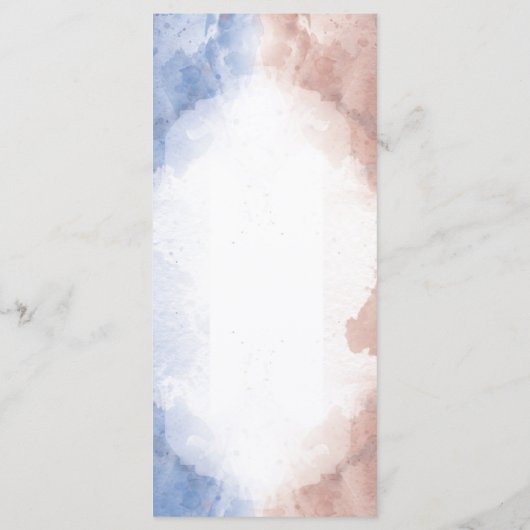 Delicate waterverf zinspelen op golf Bruiloft Menu (Achterkant)