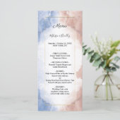 Delicate waterverf zinspelen op golf Bruiloft Menu (Staand voorkant)