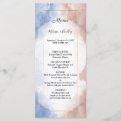 Delicate waterverf zinspelen op golf Bruiloft Menu (Voorkant)