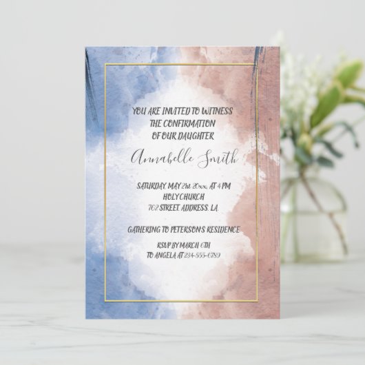 Delicate waterverf zinspelen op golven BEVESTIGING Kaart (Staand voorkant)