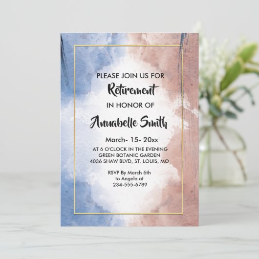 Delicate waterverf zinspelen op golven Pensioen Kaart (Staand voorkant)