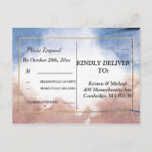 Delicate waterverf zinspelen op golven rsvp uitnodiging briefkaart (Achterkant)