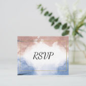 Delicate waterverf zinspelen op golven rsvp uitnodiging briefkaart (Staand voorkant)