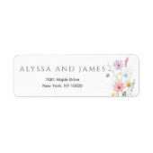 Delicate Weidebloemen Bruiloft Retouradres Etiket (Voorkant)