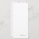 Delicate White Calligraphy Modern Wedding Menu Kaart (Voorkant)
