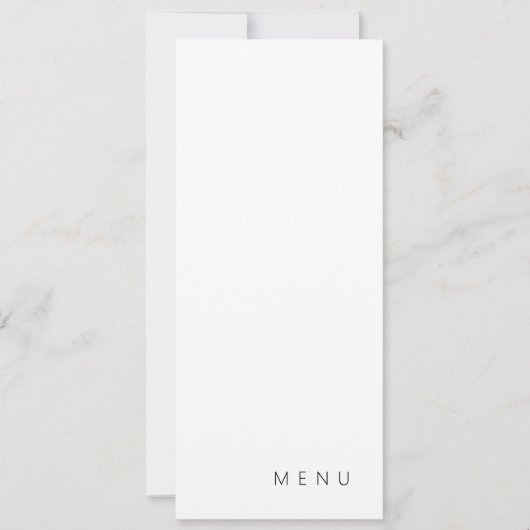 Delicate White Calligraphy Modern Wedding Menu Kaart (Voorkant)