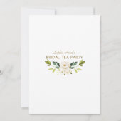 Delicate White Flowers Gold Bridal Tea Party Kaart (Achterkant)