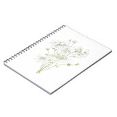 delicate white flowers ink and watercolour notitieboek (Linkerzijde)