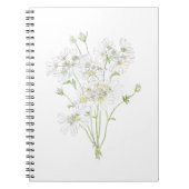 delicate white flowers ink and watercolour notitieboek (Voorkant)