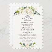 Delicate White Flowers Invitación de Baby shower Kaart (Voorkant / Achterkant)