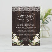 Delicate White Flowers Lace Handwriting Wedding Kaart (Staand voorkant)