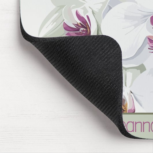 Delicate White Flowers  Mousepad Muismat (Hoek)