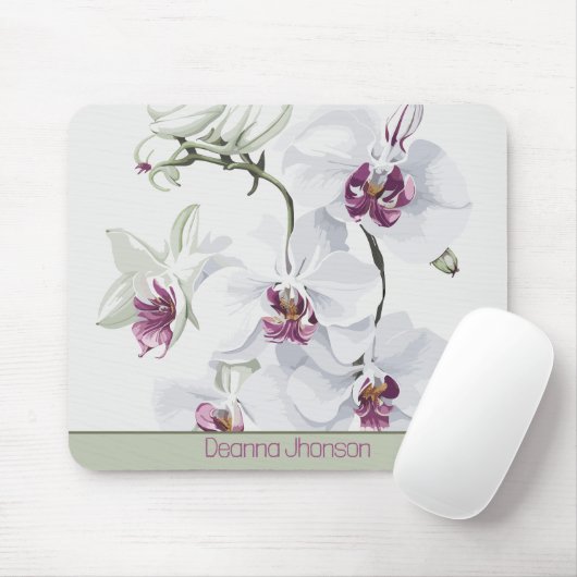 Delicate White Flowers  Mousepad Muismat (Met muis)